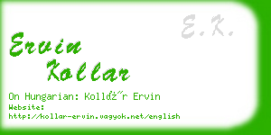 ervin kollar business card